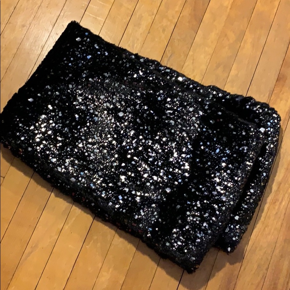 Anthropologie Madison 88 black sparkly scarf